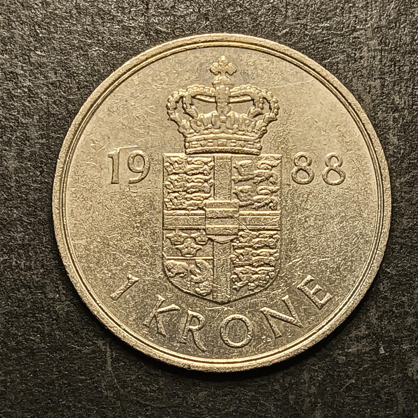 逸泉钱币2026A第五场A各国纸币沙俄散币纪念币系列A702-882 822  丹麦1克朗玛格丽特二世