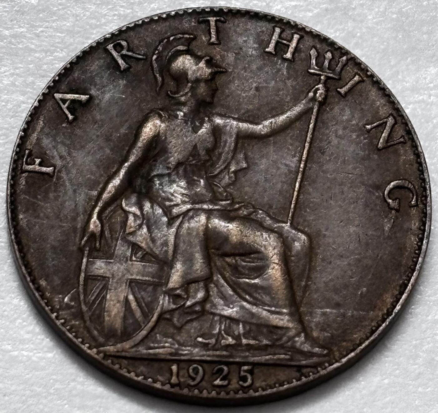 文馨钱币收藏 2026新年第四场（第 290 场）【长期接代拍品】 极美品 1925 年英国乔治五世法新铜币