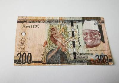 零零发流通品外国纸币拍卖 无佣金 - 冈比亚A冠