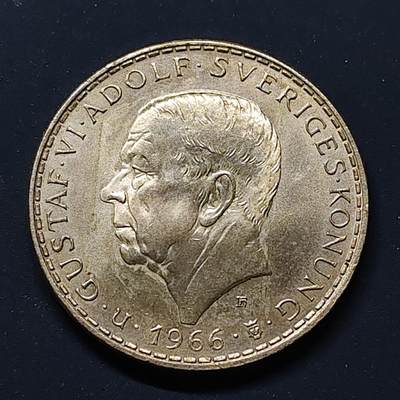 【全场包邮】纯粹捡漏拍497场-持续更新中 - 瑞典1966年5克朗宪法100周年纪念银币-B【34毫米18克40%】