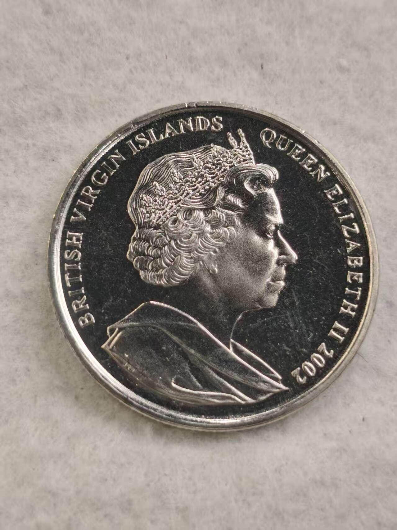 G&W世界散币，银币处理专场（第44场） 英属维尔京2002年1元  伊丽莎白二世登基50周年  克朗型