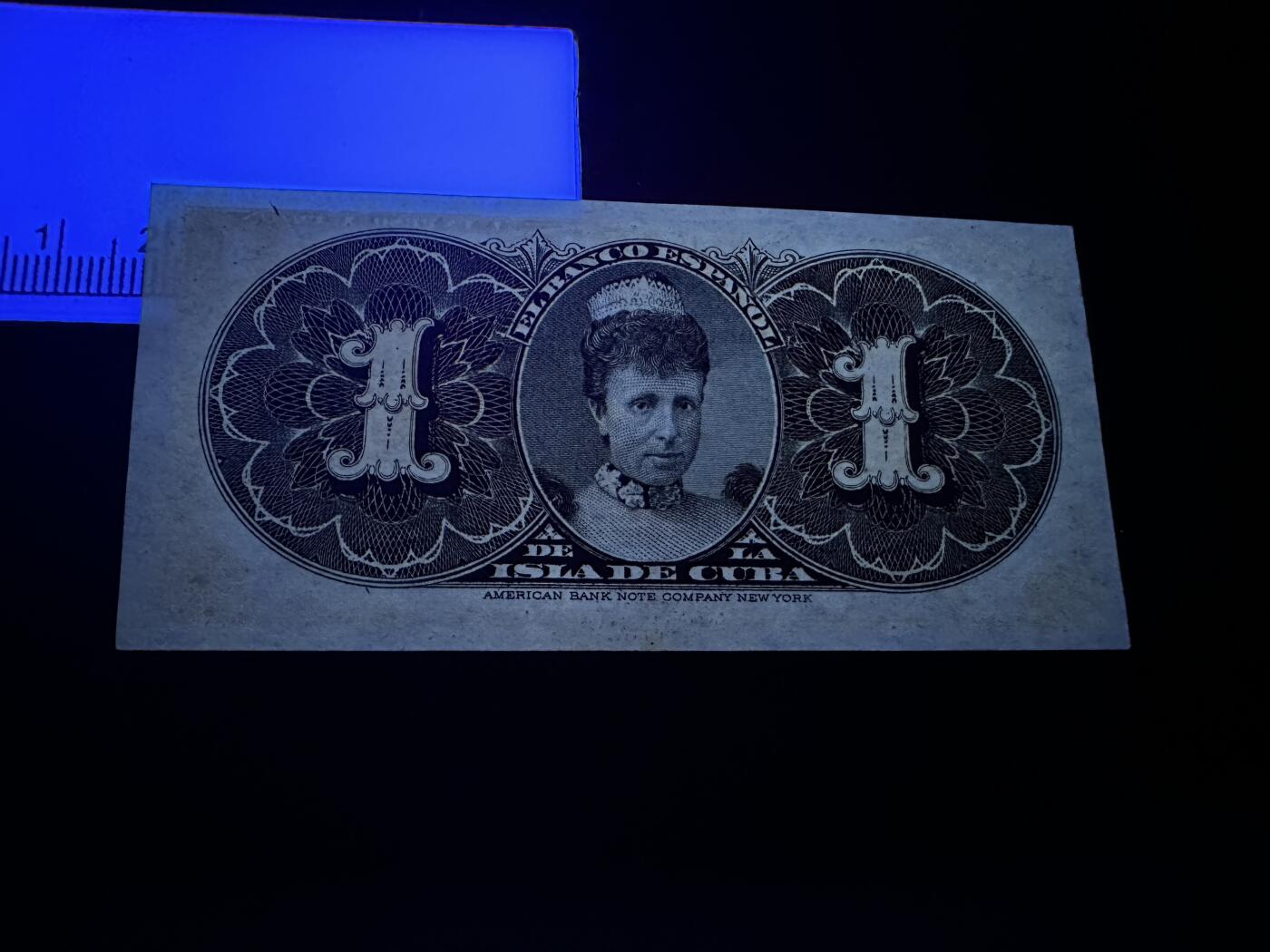 《外钞收藏家》第六百零四期（精品场）（本平台长期征集拍品、欢迎藏友们联系合作） 1896年美钞公司版 古巴1比索 基本全新