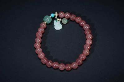 上海都达杂项专场五（全场包邮） - 草莓晶 手串87-299