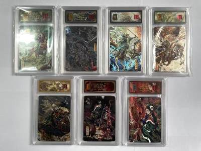 阳大大卡牌拍卖第95期（持续收拍品，周五晚上九点截拍，进群福利早知道） - 【亲签卡】百里卡牌  VIP会员专属卡 神魔三国五虎+吕布+貂蝉 7张大全套 全部均是限编070/108  全网最后一套流通