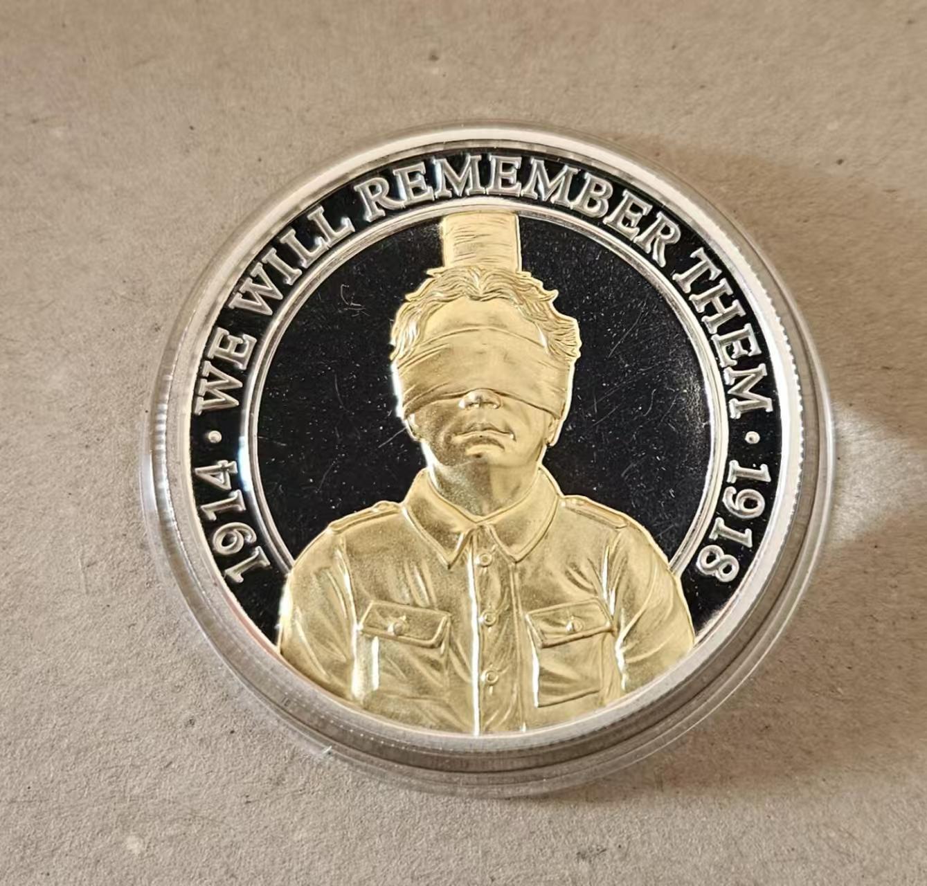 ❤️【币观天下】❤️ 第340期钱币拍卖- 2026.1.23周五晚上6点半场-长期征集拍品 直布罗陀2018年一战纪念永远不忘28克高浮雕镀金银币品如图