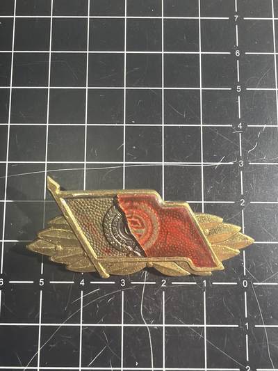 古冰库章牌勋赏收藏0起拍卖 东德特级工战队徽章 