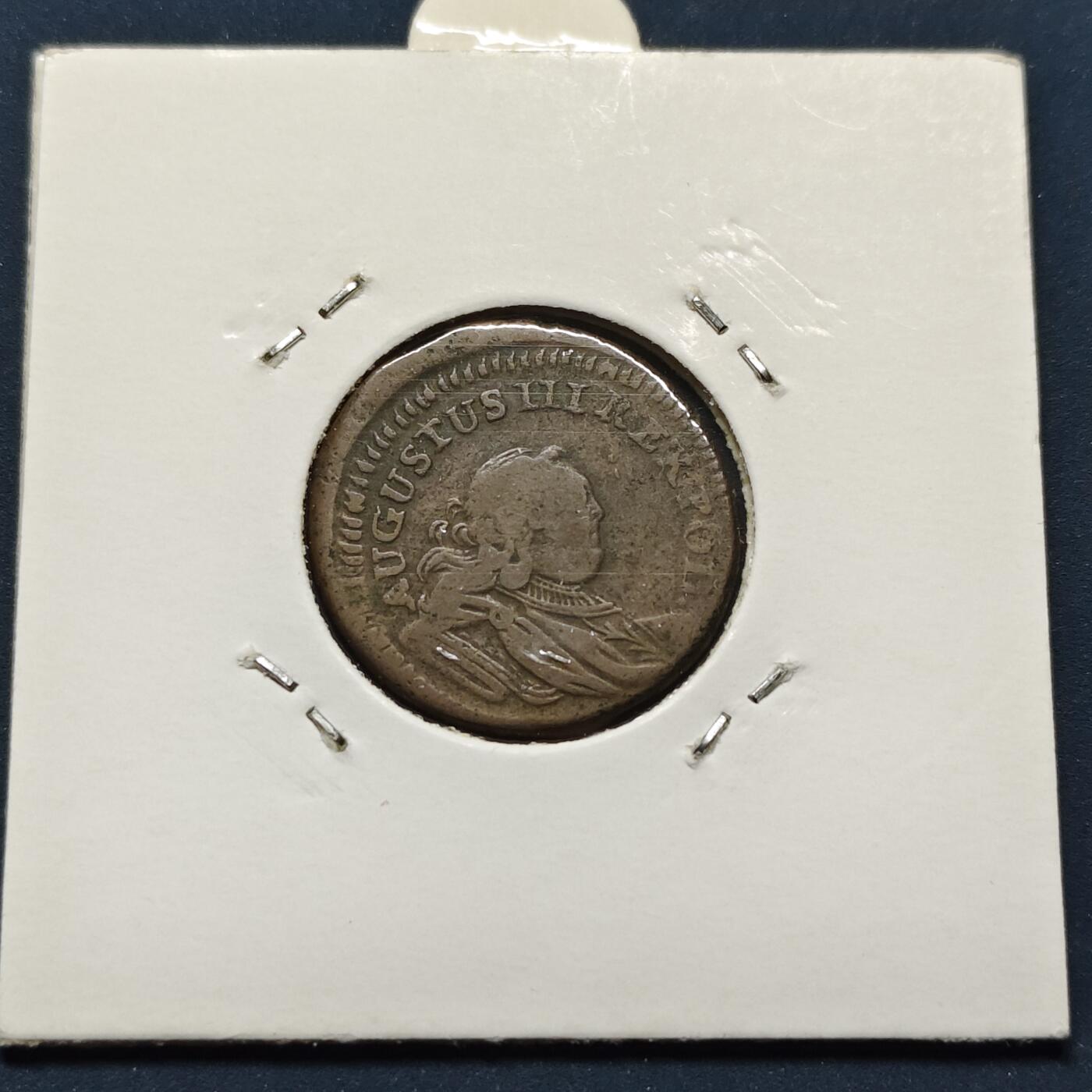 【全场包邮】纯粹捡漏拍496场-持续更新中 【古钱】波兰立陶宛联邦1754年奥古斯都三世3索利德铜币