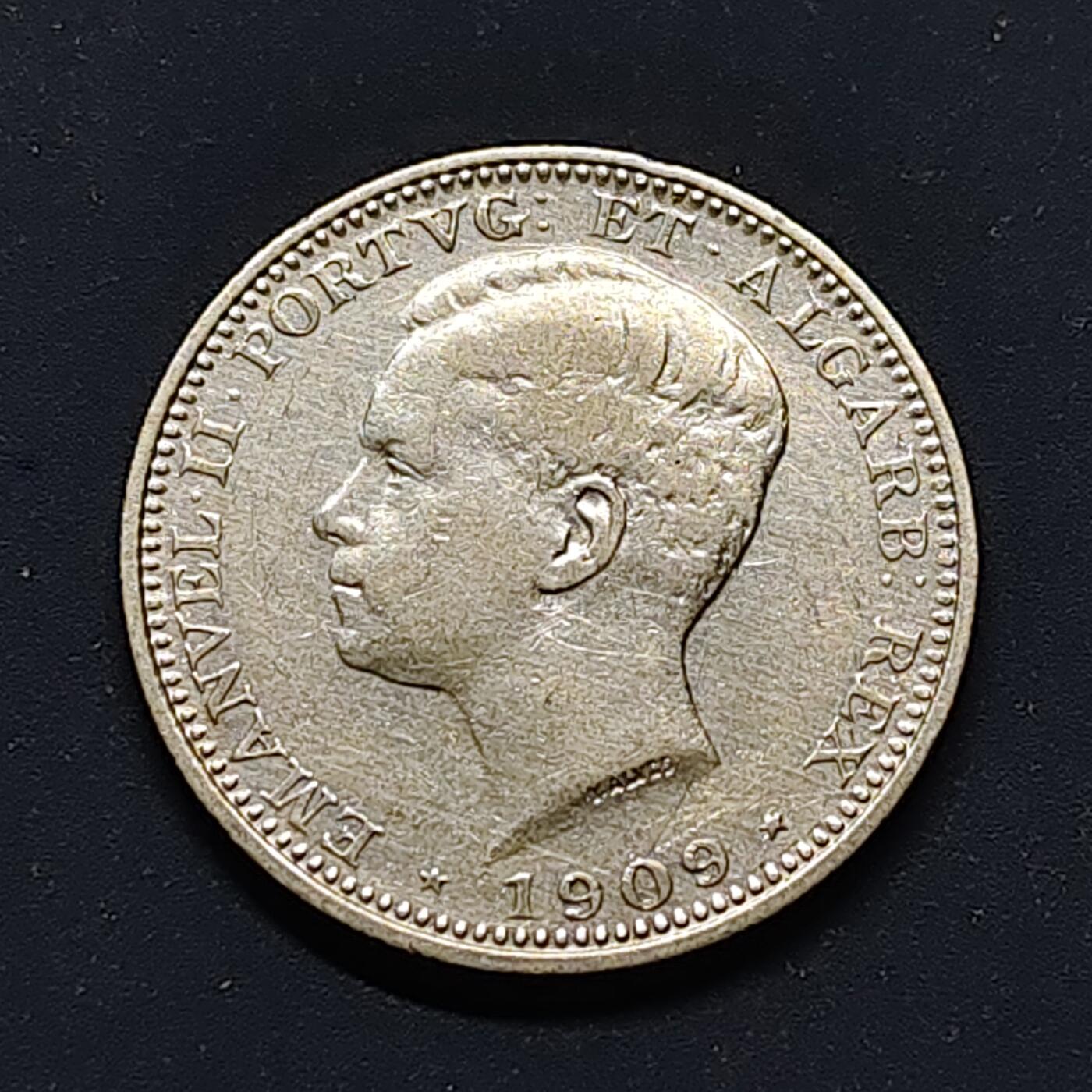 【全场包邮】纯粹捡漏拍496场-持续更新中 葡萄牙1909年艾曼努尔二世200瑞斯银币【24毫米5克83.5%】