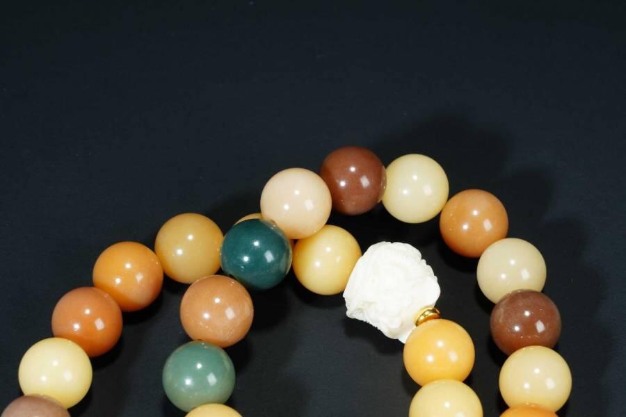 上海都达杂项专场五（全场包邮） 多彩菩提圆珠双圈手串87-280