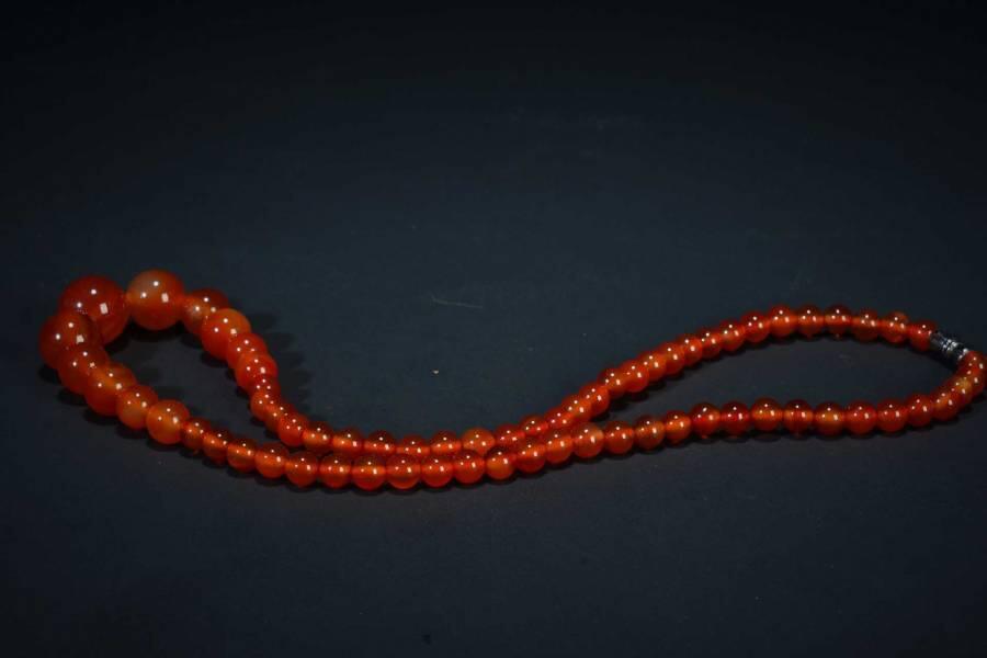 上海都达杂项专场五（全场包邮） 天然红玛瑙项链 附鉴定证书87-289