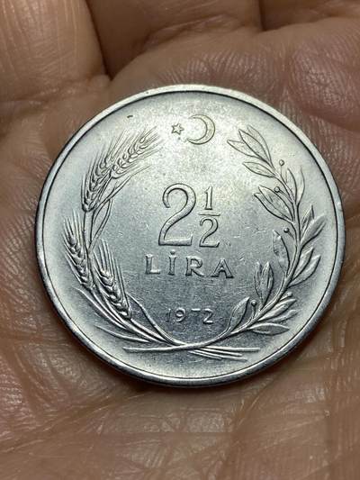 2026年第十三场(总第一百八十二场）外国好品散币场(免佣金) - 土耳其🇹🇷1972年2.5里拉(建国后第五套第二版，9克减重版)