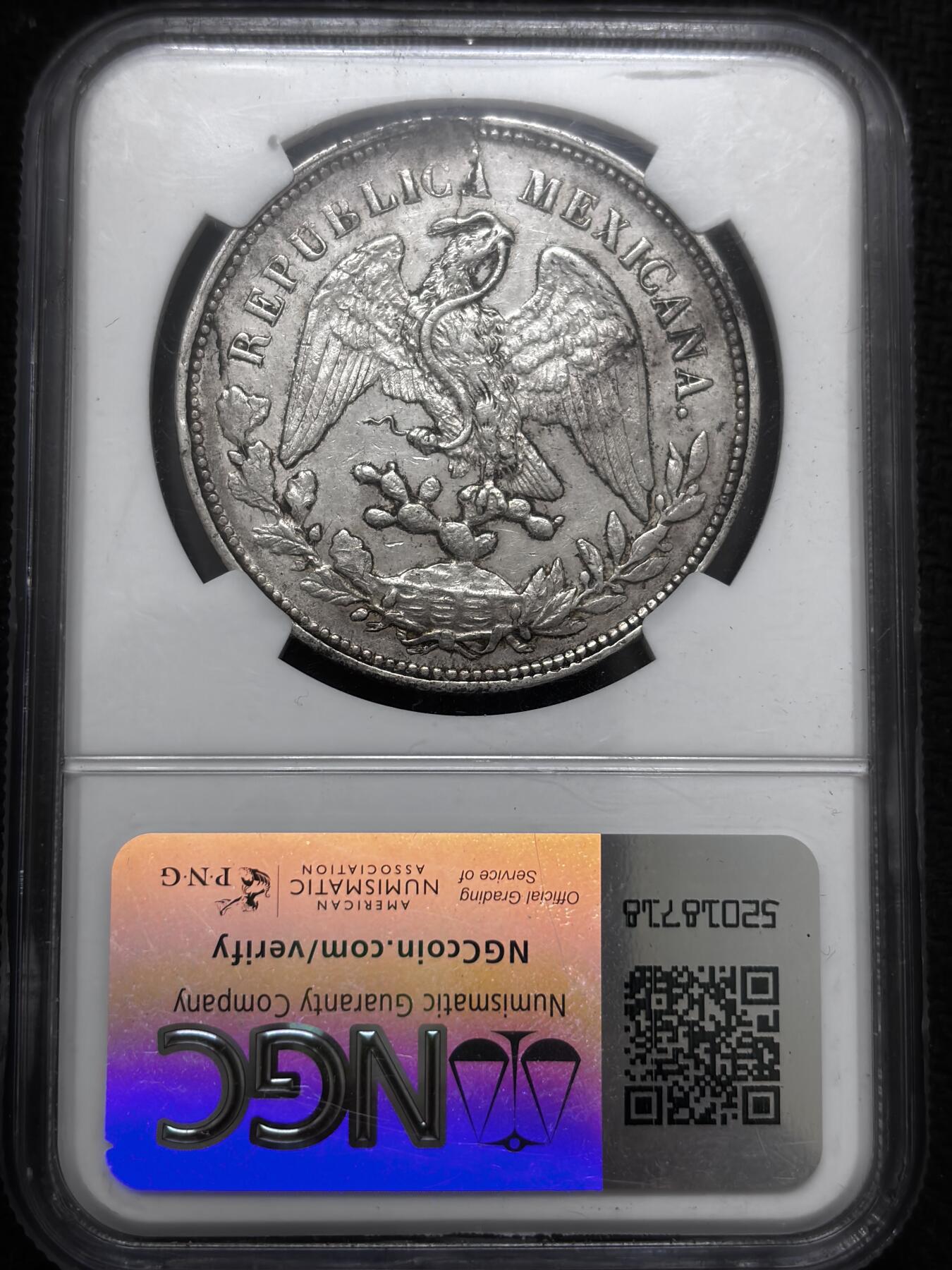 文馨钱币收藏 2026新年第四场（第 290 场）【长期接代拍品】 NGC 评级 AUD1904 年墨西哥鹰洋银元