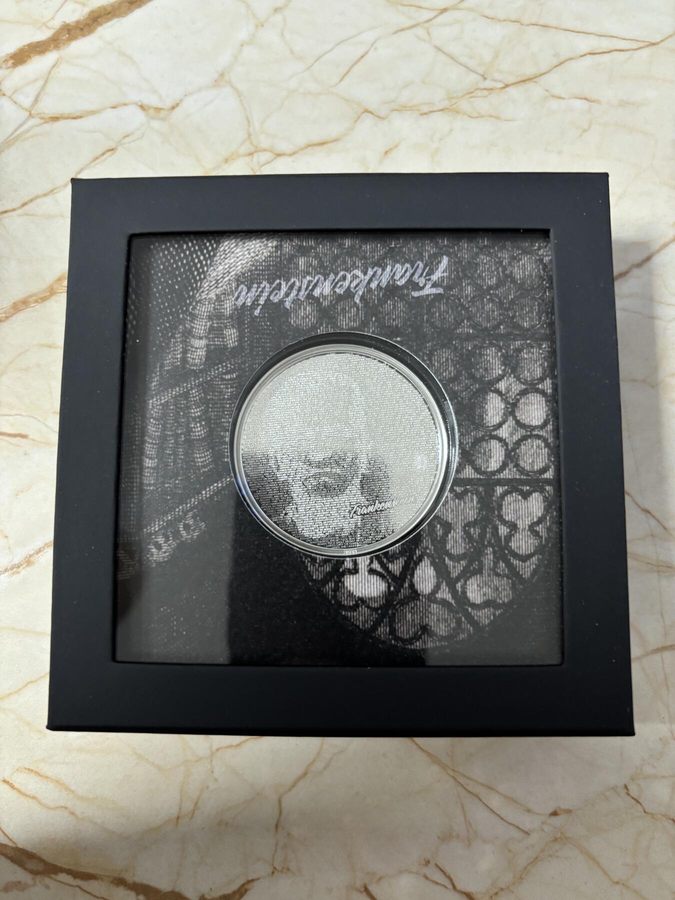 第189期拍卖 库克2023玛丽雪莱的《弗兰肯斯坦》1盎司纪念银币，9999银，发行1818枚