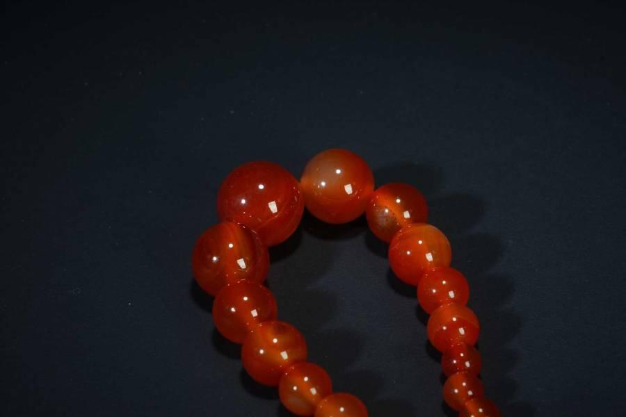 上海都达杂项专场五（全场包邮） 天然红玛瑙项链 附鉴定证书87-289