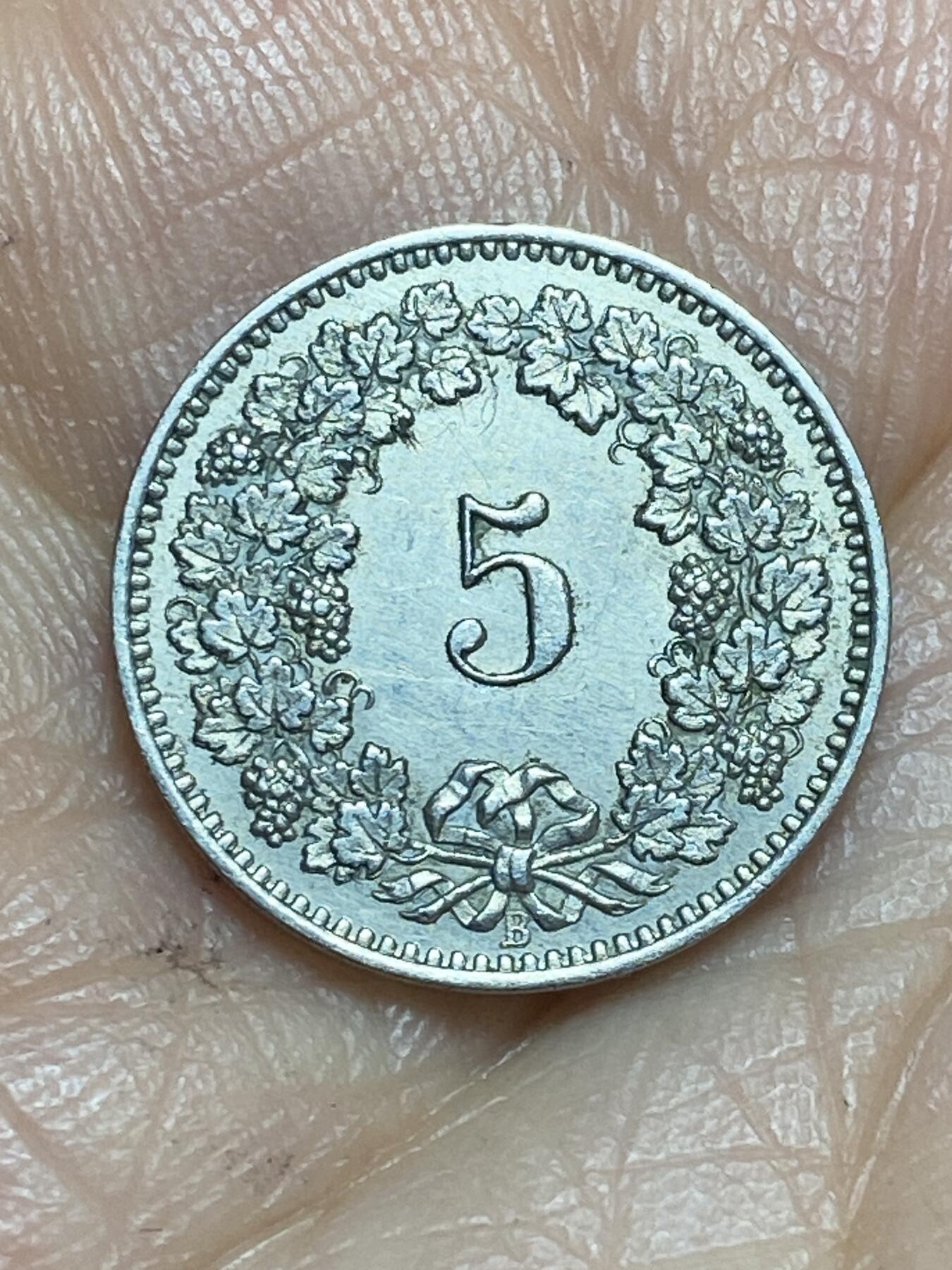 2026年第十三场(总第一百八十二场）外国好品散币场(免佣金) 稀少早期年份好品–瑞士🇨🇭1888年5拉彭(第二版，B标伯尔尼造)