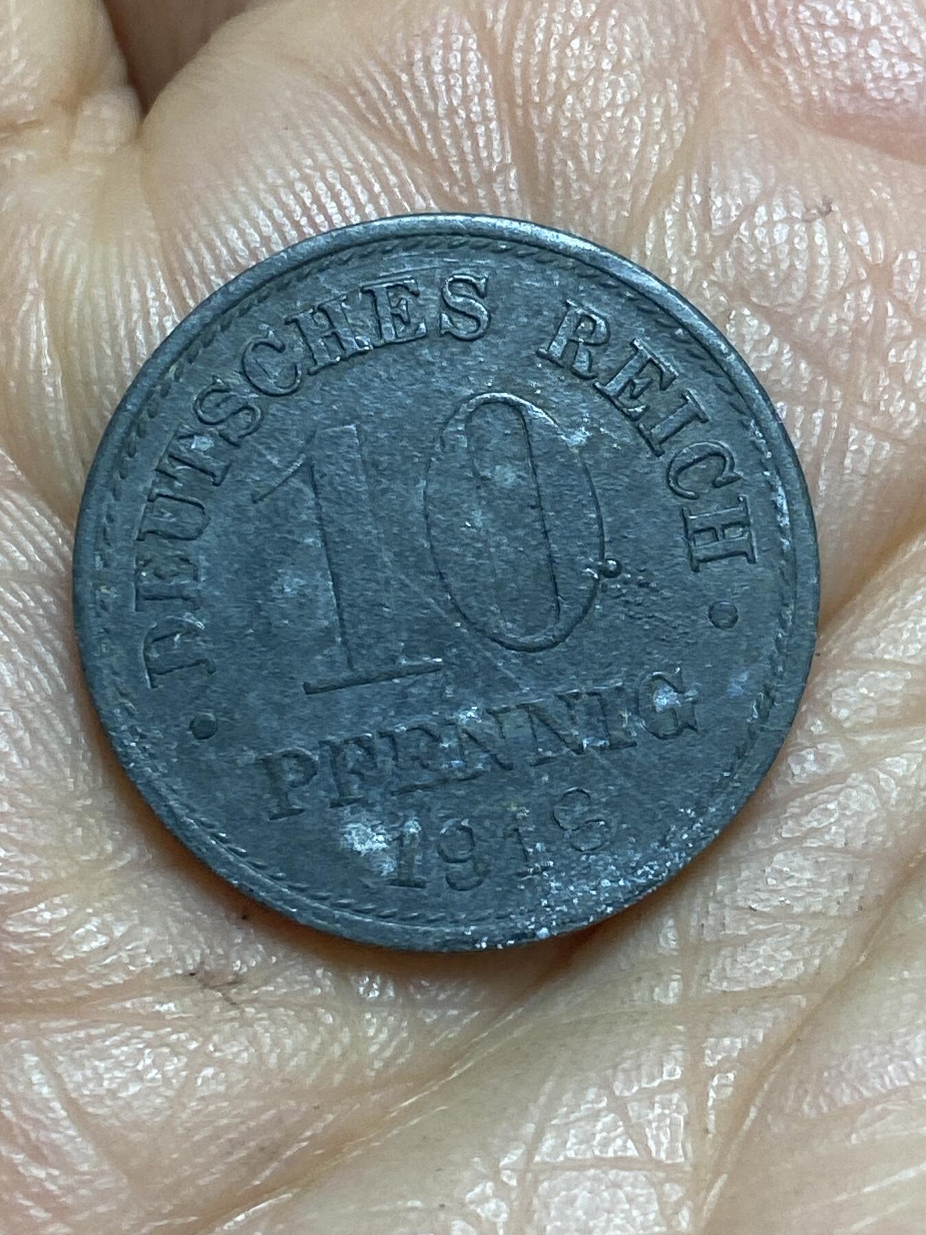 2026年第十三场(总第一百八十二场）外国好品散币场(免佣金) 德意志帝国1918年10芬尼锌币(威廉二世一战末期)