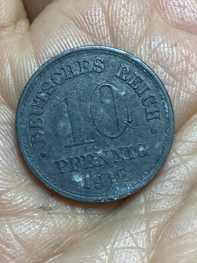 2026年第十三场(总第一百八十二场）外国好品散币场(免佣金) - 德意志帝国1918年10芬尼锌币(威廉二世一战末期)