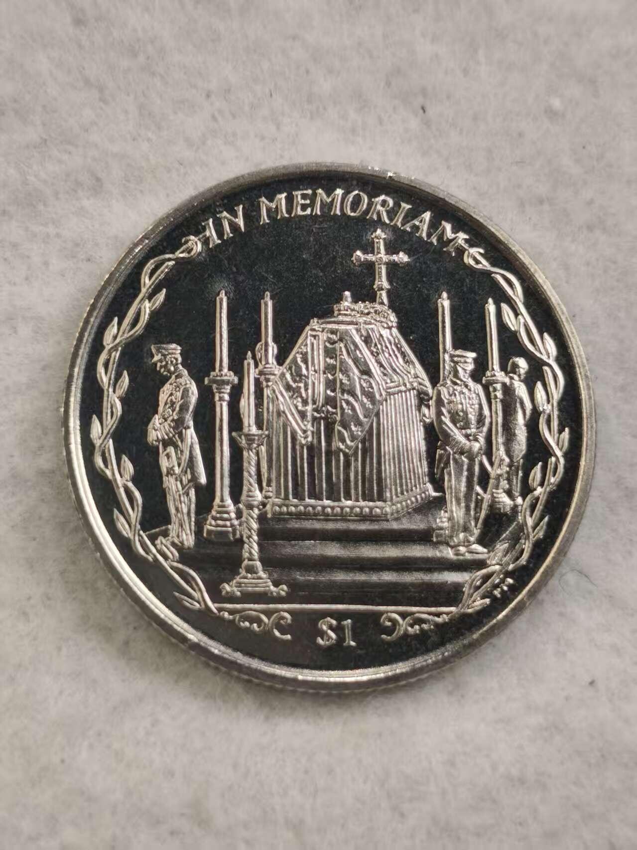 G&W世界散币，银币处理专场（第44场） 英属维尔京2002年1元  伊丽莎白王太后逝世  克朗型