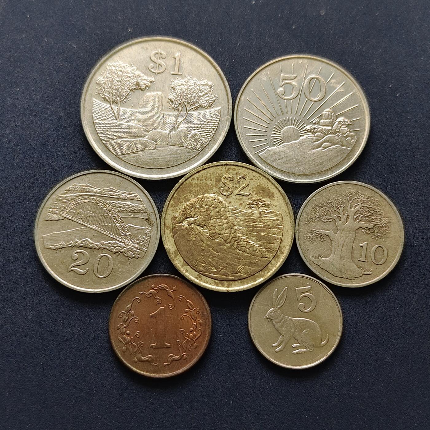 【全场包邮】纯粹捡漏拍496场-持续更新中 津巴布韦1996-1997年7枚套币