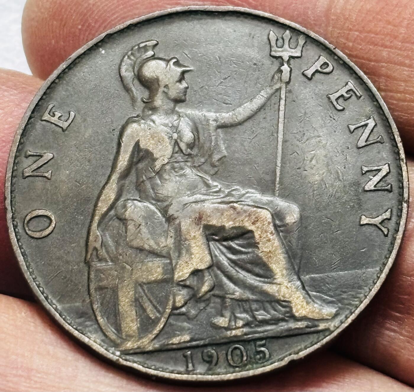 文馨钱币收藏 2026新年第四场（第 290 场）【长期接代拍品】 极美品 1905 年英国爱德华七世 1 便士大 铜币