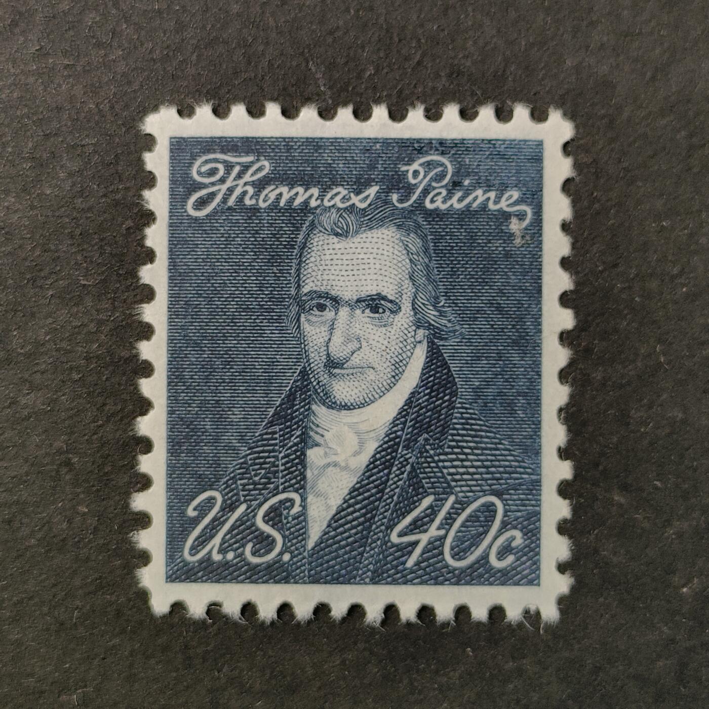 ↓君缘收藏719期☞钱币邮品↓无佣金、可寄存、满30元包邮  美国邮票，1968年政治家与作家托马斯·潘恩邮票雕刻版1全