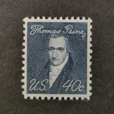↓君缘收藏719期☞钱币邮品↓无佣金、可寄存、满30元包邮  - 美国邮票，1968年政治家与作家托马斯·潘恩邮票雕刻版1全