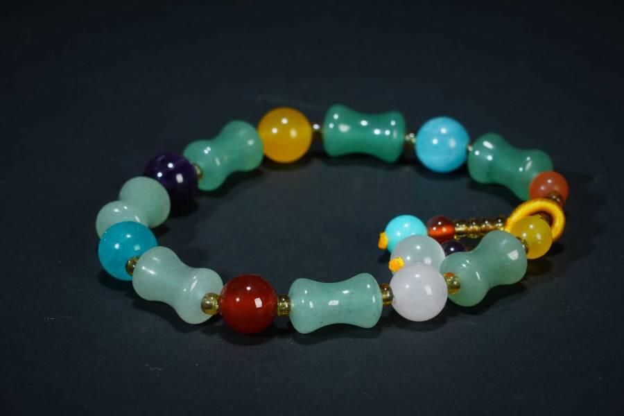 上海都达杂项专场五（全场包邮） 天然玛瑙多宝手链87-296