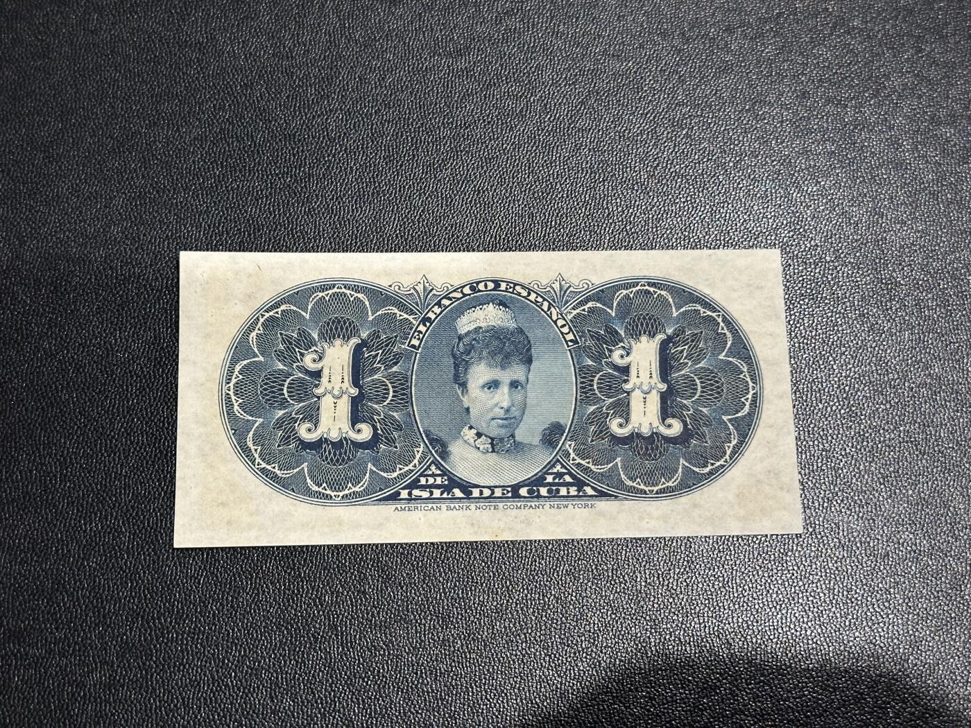 《外钞收藏家》第六百零四期（精品场）（本平台长期征集拍品、欢迎藏友们联系合作） 1896年美钞公司版 古巴1比索 基本全新