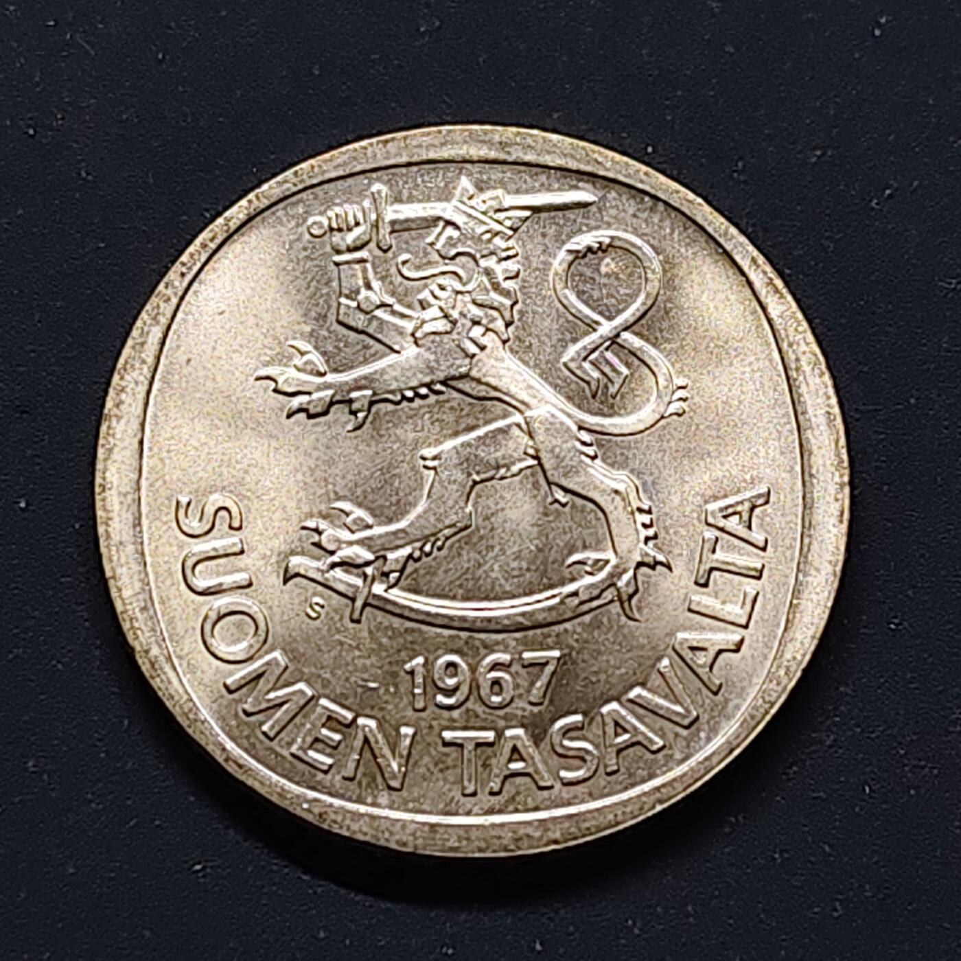 【全场包邮】纯粹捡漏拍496场-持续更新中 芬兰1967年1马克银币【24毫米6.4克35%】