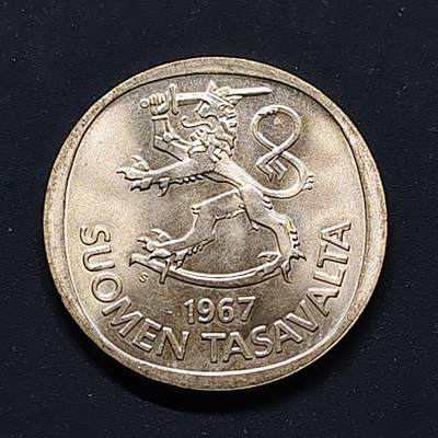 【全场包邮】纯粹捡漏拍496场-持续更新中 - 芬兰1967年1马克银币【24毫米6.4克35%】