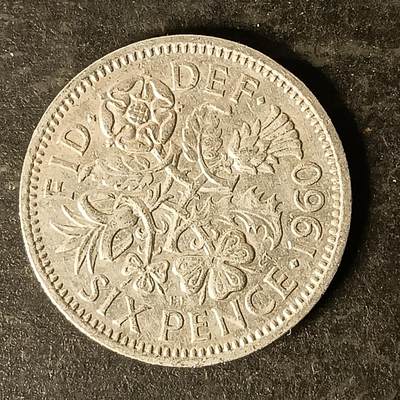 逸泉钱币2026A第五场A各国纸币沙俄散币纪念币系列A702-882 - 770 英国6便士幸运币