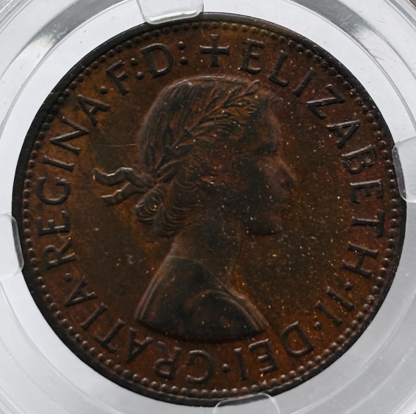 文馨钱币收藏 2026新年第四场（第 290 场）【长期接代拍品】 1959 年英属澳大利亚 1 便士大铜币，众诚评级 MS63 分