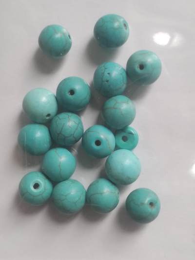 玉石 手镯 手串 手链 - 绿松石16粒。已打孔。