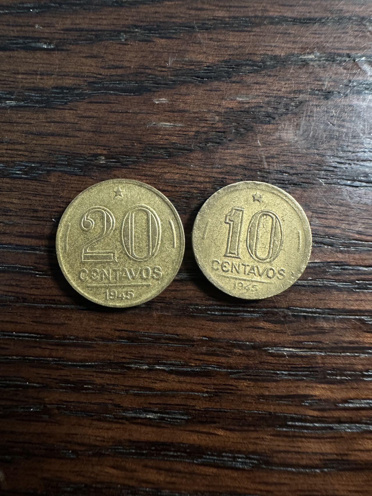 蒂克钱币- 第56场 外国散币免佣金限时拍 巴西 1945年硬币两枚