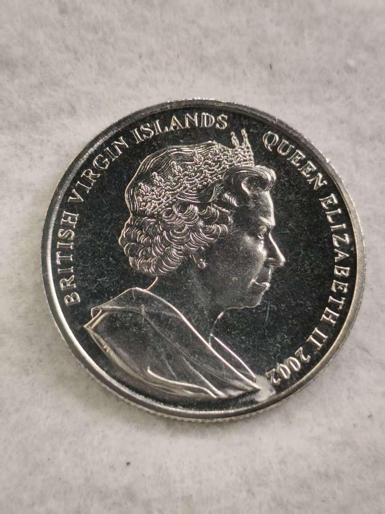 G&W世界散币，银币处理专场（第44场） 英属维尔京2002年1元  伊丽莎白王太后逝世  克朗型