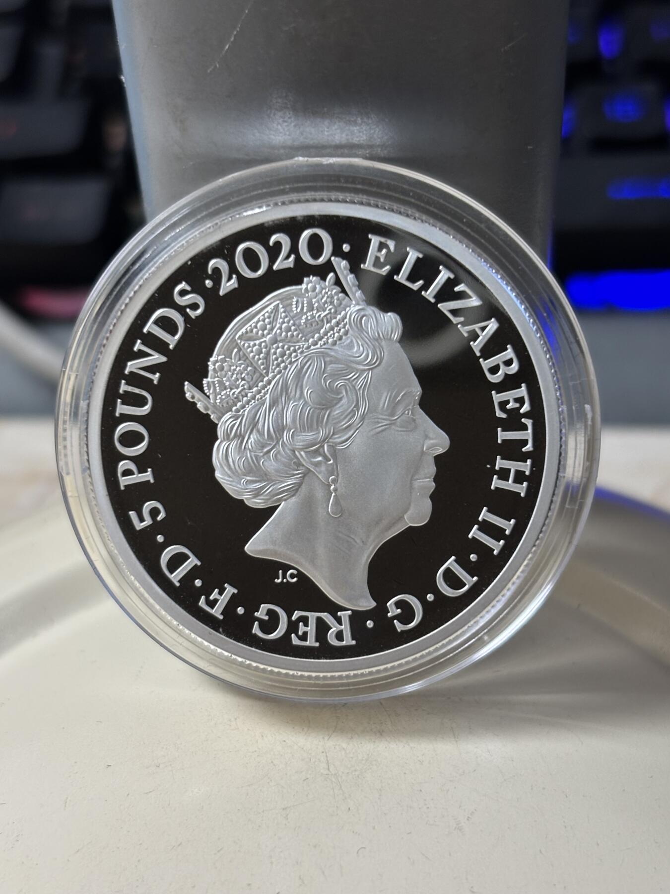 第189期拍卖 英国2020年007系列2永远的詹姆斯邦德2盎司银币，999银，发行2007枚