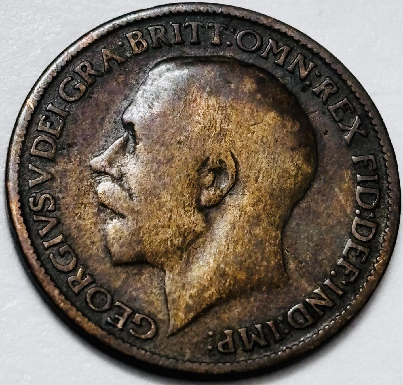 文馨钱币收藏 2026新年第四场（第 290 场）【长期接代拍品】  1918 年英国乔治五世法新铜币