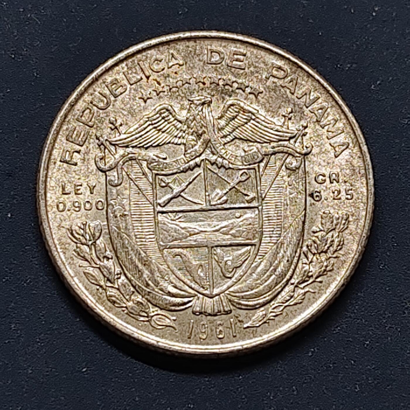【全场包邮】纯粹捡漏拍496场-持续更新中 巴拿马1961年1/4巴波亚银币【24.25毫米6.25克90%】