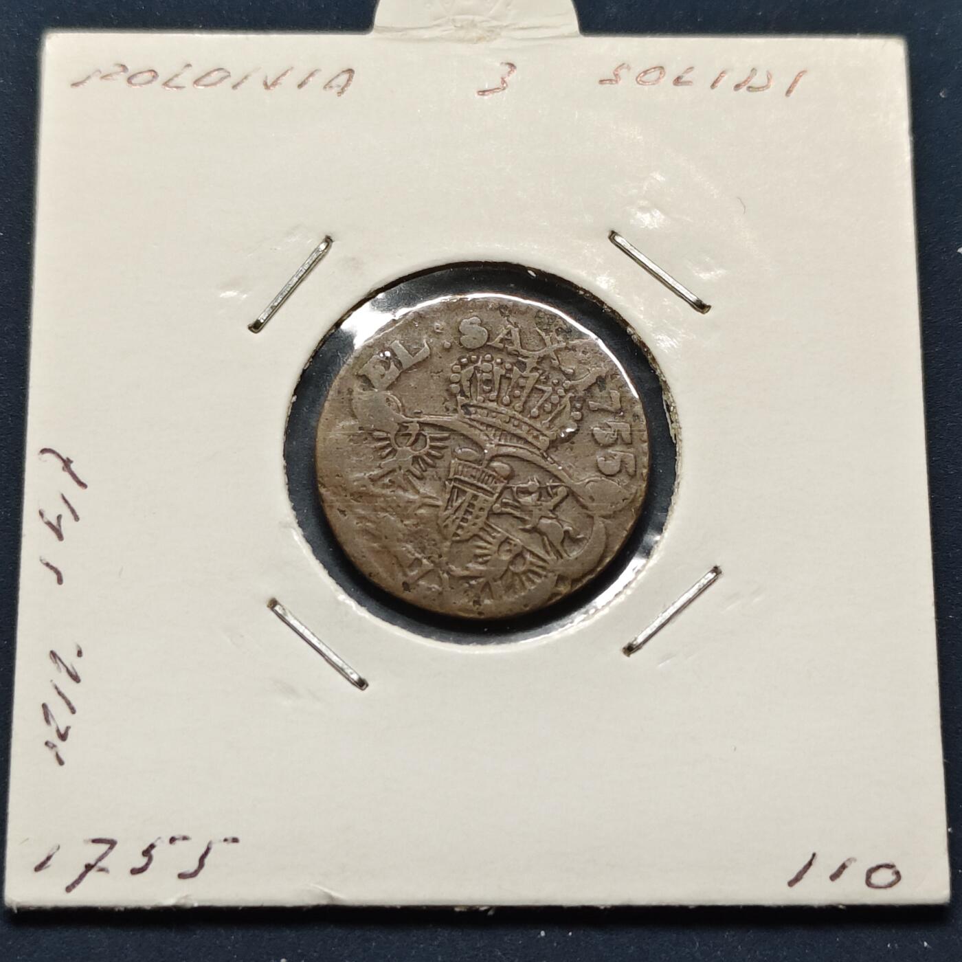 【全场包邮】纯粹捡漏拍496场-持续更新中 【古钱】波兰立陶宛联邦1755年奥古斯都三世3索利德铜币