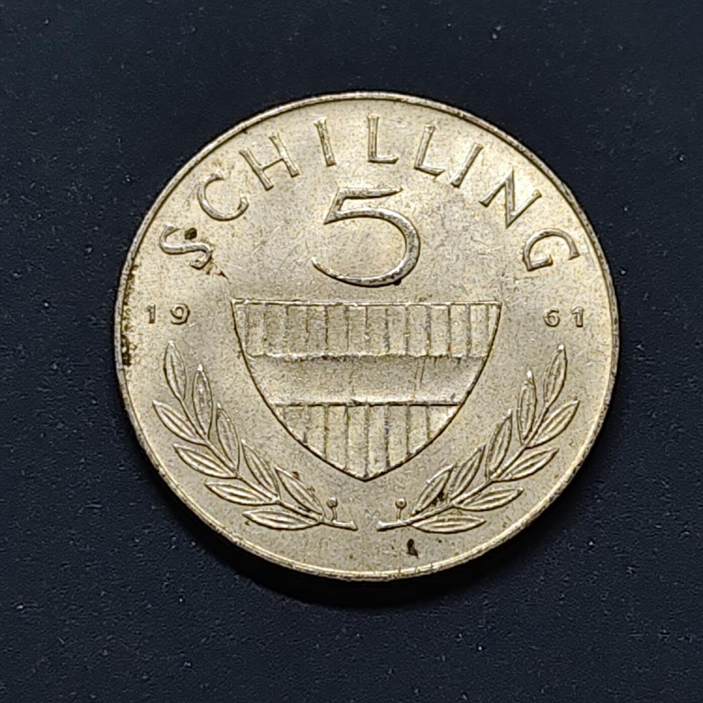 【全场包邮】纯粹捡漏拍496场-持续更新中 奥地利1961年5先令银币【23.5毫米5.2克64%】