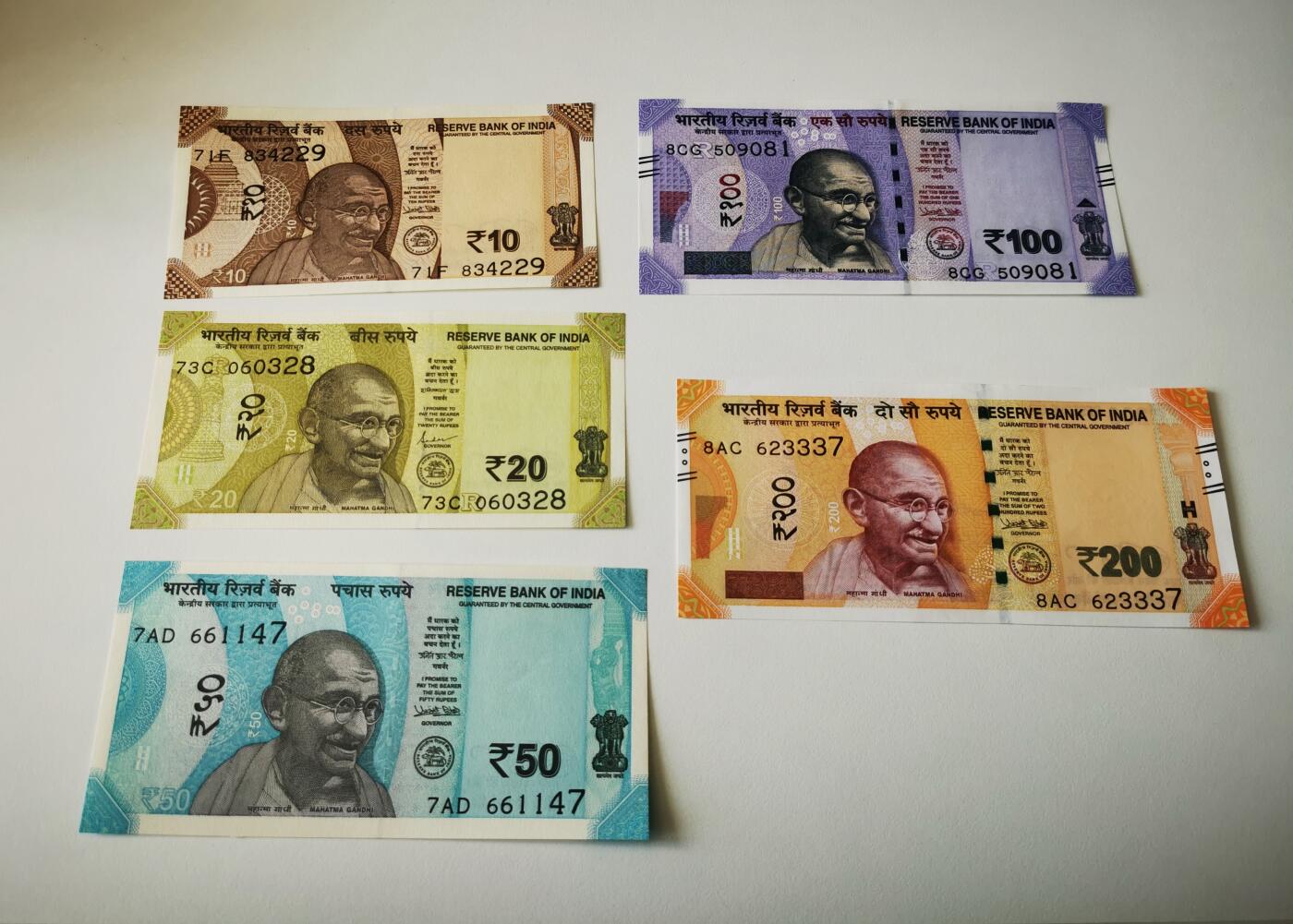 零零发流通品外国纸币拍卖 无佣金 印度小套unc