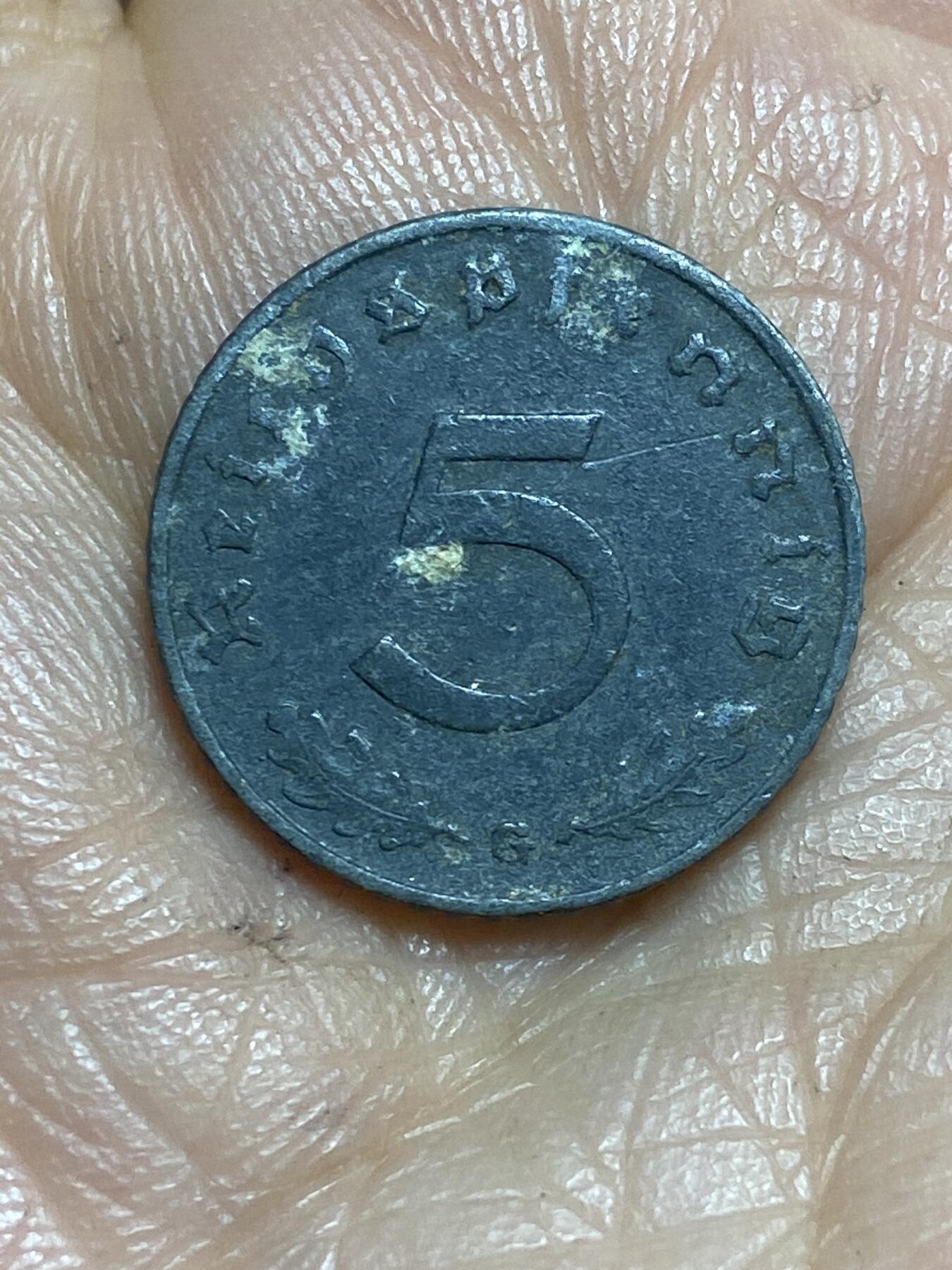 2026年第十三场(总第一百八十二场）外国好品散币场(免佣金) 德意志第三帝国1941年5芬尼(G标，卡尔斯鲁厄造)