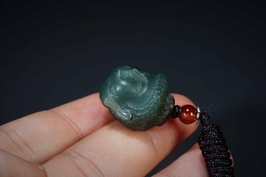 上海都达杂项专场五（全场包邮） 天然和田玉青玉佛头吊坠挂件87-56