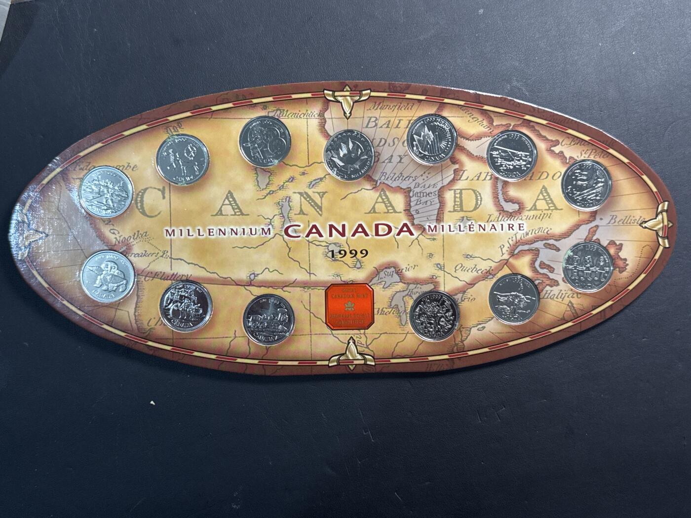 ❤️【币观天下】❤️ 第340期钱币拍卖- 2026.1.23周五晚上6点半场-长期征集拍品 加拿大1999年13个州铜镍纪念币卡册