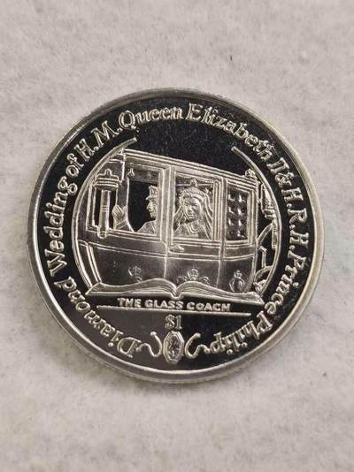 G&W世界散币，银币处理专场（第44场） - 英属维尔京2007年1元  伊丽莎白二世和菲利普结婚60周年  钻石婚  克朗型