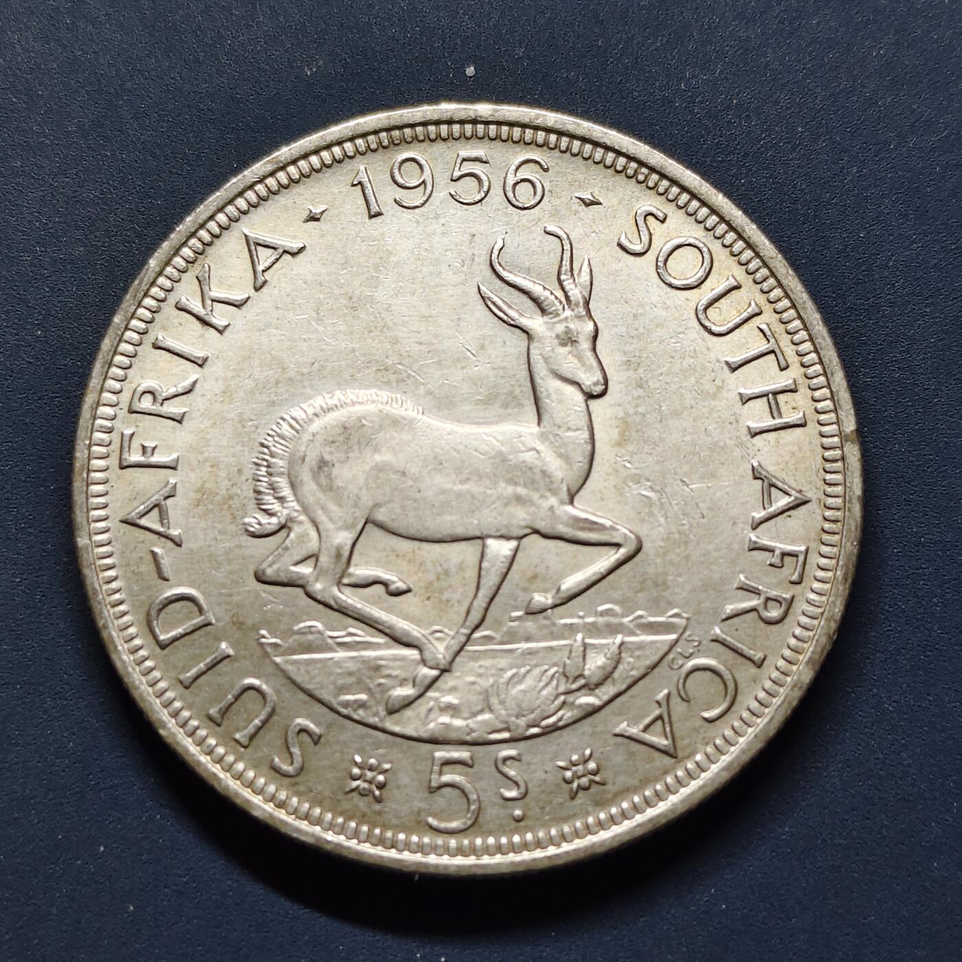 【全场包邮】纯粹捡漏拍497场-持续更新中 南非1956年女王5先令大银币【38.61毫米28.28克50%】