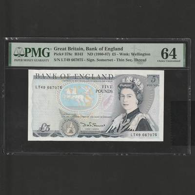 【1.26】世界纸币*第11期 - 英格兰银行5英镑，PMG 64