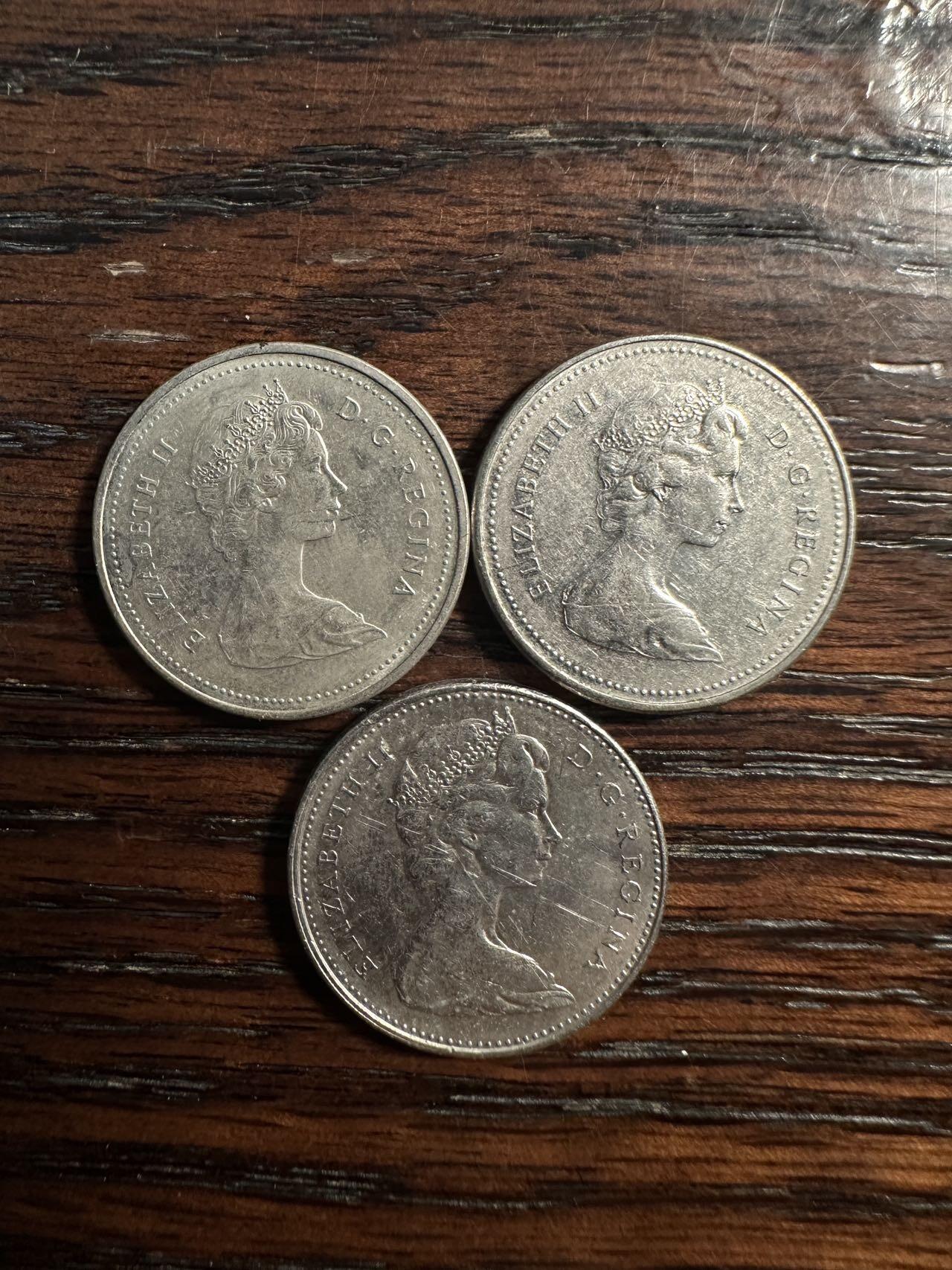 蒂克钱币- 第56场 外国散币免佣金限时拍 加拿大 5分 硬币 三枚