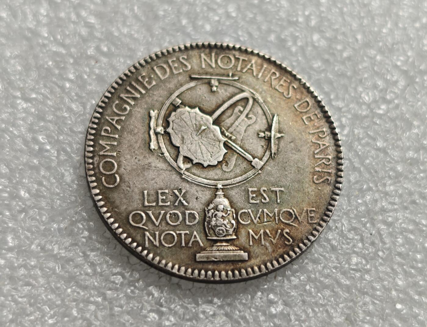 瓶子🏺第226期拍卖会  19世纪法国玛丽安娜浑天仪JETON银质代币章  丰饶角银标  20.44克  20.44×0.95×22=427.196