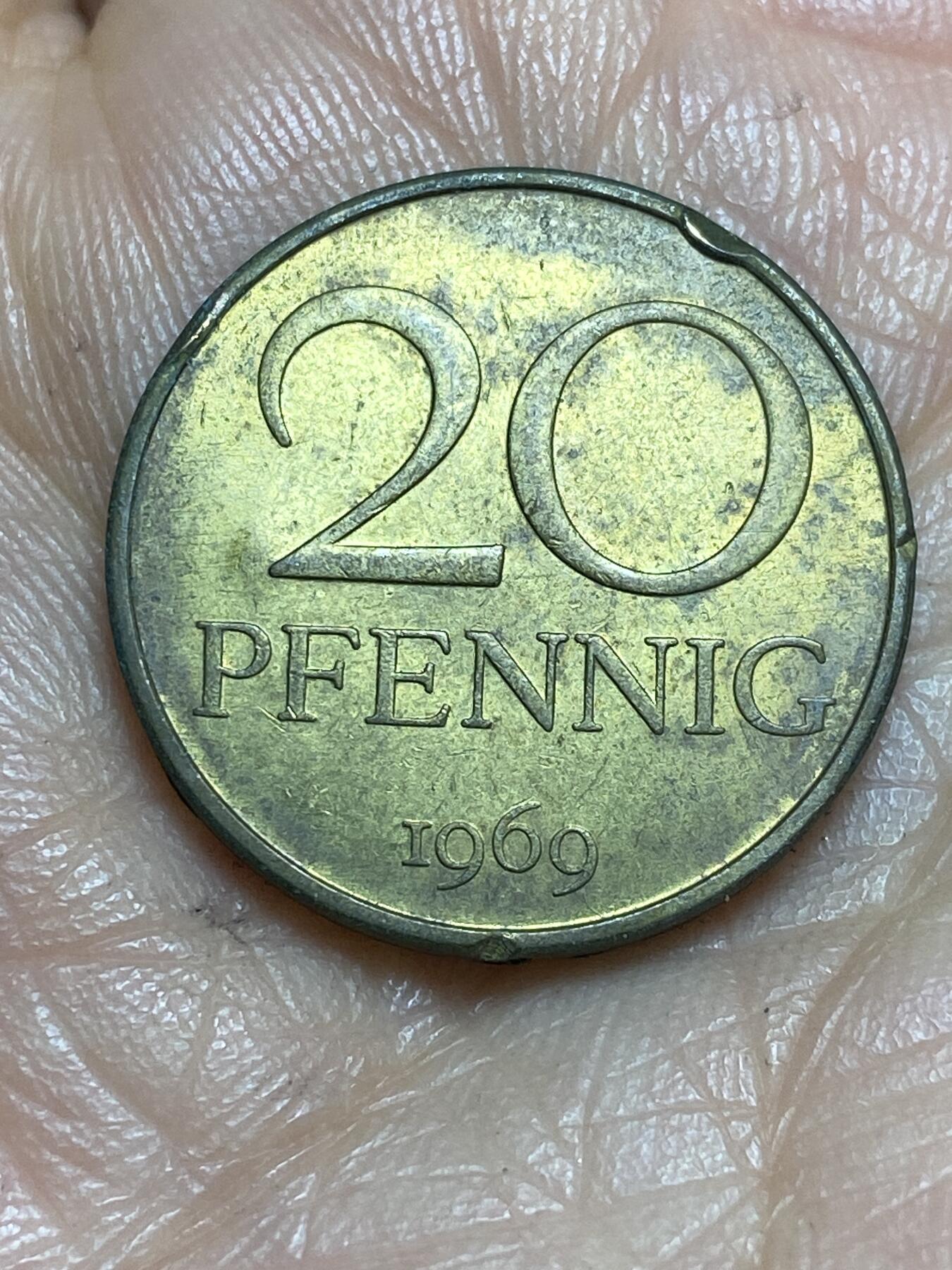 2026年第十三场(总第一百八十二场）外国好品散币场(免佣金) 民主德国1969年20芬尼(首发年，无标版)